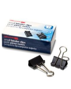 OIC Binder Clips, Small, 3/4in, Black, Box Of 12