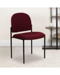 Flash Furniture Comfortable Stackable Side Chair, Burgundy/Black