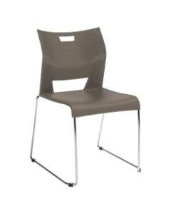 Global Duet Stacking Chair, 33 1/4inH x 20 1/2inW x 23inD, Latte Beige/Chrome