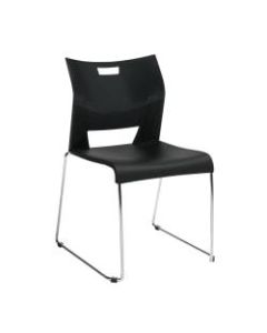 Global Duet Stacking Chairs, 33 1/4inH x 22 3/4inW x 20 3/4inD, Asphalt Night/Chrome