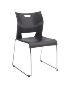 Global Duet Plastic Seat, Stacking Chair 17 1/2in Seat Width, Platinum Seat/Chrome Frame, Quantity: 1