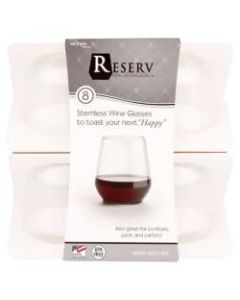 WNA Stemless Plastic Wine Glasses, 12 Oz, Clear, Case Of 64