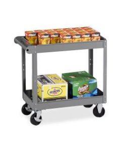 Tennsco 2-Shelf Service Cart, 32inH x 16inW x 30inD, Medium Gray