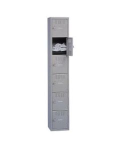 Tennsco Single-Tier Locker, 3-Wide, 72inH x 36inW x 18inD, Medium Gray