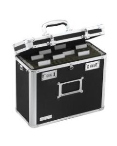 Vaultz Locking Storage File Tote, Letter Size, 12 1/4in x 13 3/4in x 7 1/4in, Black