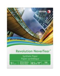 Xerox Revolution Laser Print Synthetic Paper, Letter Size (8 1/2in x 11in), Matte, Ream Of 100 Sheets