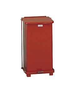 United Receptacle Defenders Steel Step Can, 12 Gallons, 23in x 12in x 12in, Red