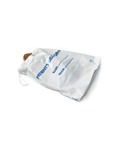 Medline Drawstring Patient Belonging Bags, 18inH x 20inW x 4inD, White, 25 Per Pack, Case Of 10
