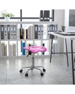 Flash Furniture Vibrant Tractor Seat Stool, Candy Heart/Chrome