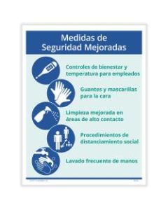 ComplyRight Corona Virus And Health Safety Poster, Enhanced Safety Measures, Spanish, 10in x 14in