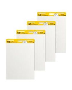 Post-it Notes Super Sticky Easel Pads, 25in x 30in, White, 30 Self Stick Sheets Per Pad, Pack Of 4 Pads