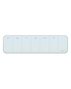 U Brands Frameless Magnetic Cubicle/Wall Glass Dry Erase Weekly Calendar Board, 20in X 5-1/2in, Frosted White