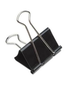 Binder Clips, 1in, Black/Silver, Box Of 12 (AbilityOne 7510-00-285-5995)