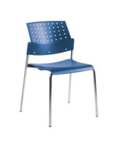 Global Sonic Armless Chair, 33inH x 21 1/2inD x 21 1/2inD, Caribbean Surf/Chrome