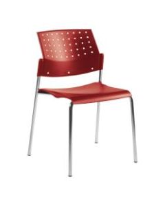 Global Sonic Armless Chair, 33inH x 21 1/2inD x 21 1/2inD, Lip Smacker/Chrome