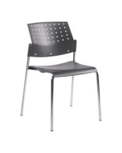 Global Sonic Armless Chair, 33inH x 21 1/2inD x 21 1/2inD, Gray/Chrome