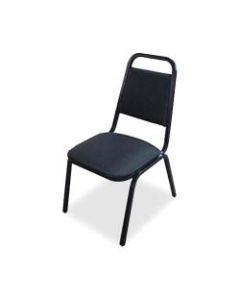 Lorell Banquet Stack Chair, Vinyl, Black, Set Of 4