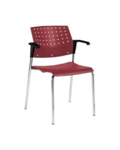 Global Sonic Armless Chair, 33inH x 23inW x 21 1/2inD, Lip Smacker/Chrome