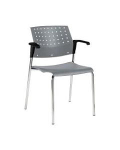 Global Sonic Armless Chair, 33inH x 23inW x 21 1/2inD, Gray/Chrome
