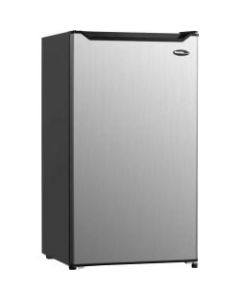 Danby Diplomat 4.4 cu. ft. Compact Refrigerator - 4.40 ft³ - Reversible - 4.40 ft³ Net Refrigerator Capacity - 120 V AC - Stainless Steel, Black - Glass Shelf