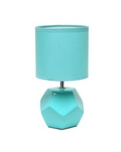 Simple Designs Round Prism Mini Table Lamp, 10-7/16inH, Blue