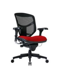 WorkPro Quantum 9000 Series Ergonomic Mesh/Premium Fabric Mid-Back Chair, Black/Cherry