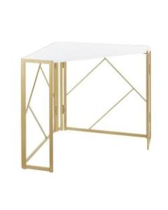 LumiSource Folia 32inW Corner Desk, Gold/White