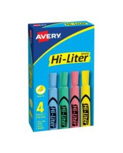Avery Hi-Liter Desk-Style Highlighters, Assorted Colors, Box Of 4