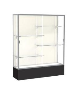 Waddell Spirit 4-Shelf Floor Display Case, 72inH x 60inW x 16inD, Black Base/Satin Finish