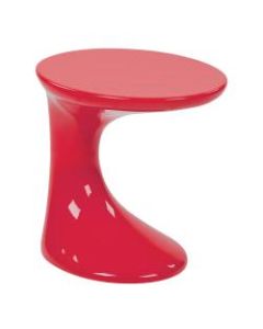 Ave Six Slick Table, End, Round, High-Gloss Red