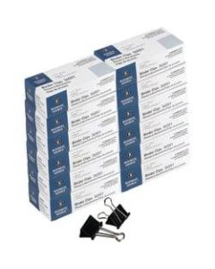 Business Source Fold-Back Binder Clips, Medium, 1-1/4in Wide, 5/8in Capacity, 12 Clips Per Box, Case Of 120 Boxes