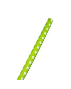 JAM Paper Wrapping Paper, Polka Dot, 25 Sq Ft, Lime Green & White