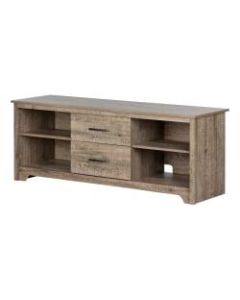 South Shore Fusion TV Stand With Drawers, 22-1/2inH x 59-1/4inW x 17-3/4inD, Weathered Oak