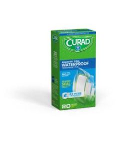 CURAD Waterproof Adhesive Strips, Assorted, Clear, Case Of 24