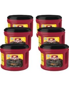 Folgers Black Silk Ground Canister Coffee, Dark Roast, Case Of 6, 24.2 Oz Per Canister