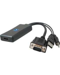 Comprehensive VGA to HDMI Converter Adapter with Audio - 1 x HD-15 Male VGA, 1 x Mini-phone Male Stereo Audio, 1 x Type A Male USB - 1 x HDMI Female Digital Audio/Video - 1920 x 1200 Supported - White