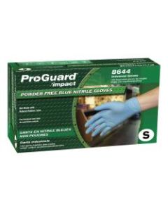 ProGuard PF Nitrile General Purpose Gloves - Small Size - Nitrile - Blue - Ambidextrous, Puncture Resistant, Disposable, Powder-free, Allergen-free, Beaded Cuff, Comfortable, Textured Grip - For Chemical, Laboratory Application, Food Handling, General Pu