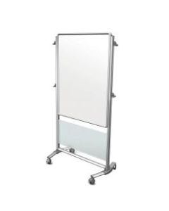 Ghent Nexus Mobile 2-Sided Magnetic Dry-Erase Whiteboard, 76 1/8in x 40 3/8in x 25 1/8in Steel Frame With Silver Finish