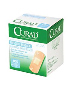 Medline Curad Pressure Adhesive Bandages, 2 3/4in x 1in, Neutral, Box Of 100
