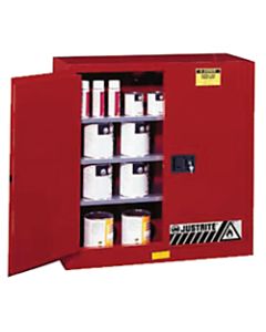 Safety Cabinets for Combustibles, Manual-Closing Cabinet, 40 Gallon, Red