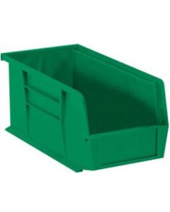 Office Depot Brand Plastic Stack & Hang Bin Boxes, Small Size, 14 3/4in x 8 1/4in x 7in, Green, Pack Of 12