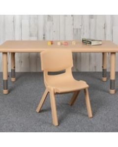Flash Furniture Stackable School Chairs, Natural, Set Of 10 Chairs