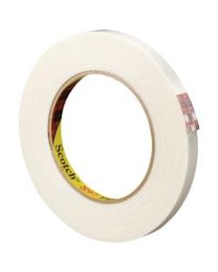 3M 897 Medium-Grade Filament Tape, 3in Core, 0.375in x 180ft, Clear, Case Of 12
