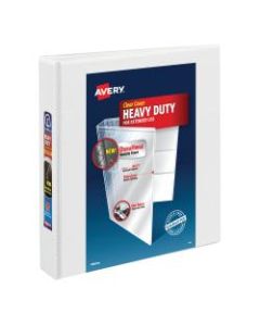 Avery Heavy-Duty View 3-Ring Binder With Locking One-Touch EZD Rings, 1 1/2in D-Rings, 51% Recycled, White