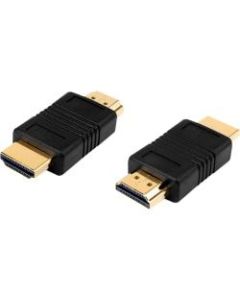 4XEM HDMI A Male To HDMI A Male Adapter - 1 x HDMI (Type A) Male Digital Audio/Video - 1 x HDMI (Type A) Male Digital Audio/Video - Gold Connector - Black
