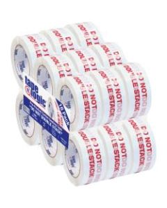 Tape Logic Do Not Double Stack Preprinted Carton Sealing Tape, 3in Core, 2in x 110 Yd., Red/White, Pack Of 18