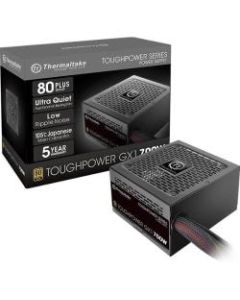 Thermaltake Toughpower GX1 SP-700AH2NCG Power Supply - Internal - 120 V AC, 230 V AC Input - 3.3 V DC @ 22 A, 5 V DC @ 22 A, 12 V DC @ 58 A, 12 V DC @ 300 mA, 5 V DC @ 2.5 A Output - 700 W - 1 +12V Rails - 90% Efficiency
