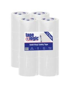 BOX Packaging Solid Vinyl Safety Tape, 3in Core, 4in x 36 Yd., White, Case Of 12