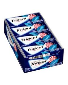 Trident Perfect Peppermint Sugar-Free Gum, 14 Pieces Per Pack, Box Of 12 Packs