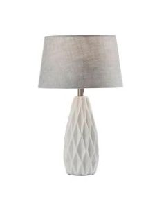 Adesso Simplee Joan 2-Piece Table Lamp Set, Light Grey Shades/White Bases